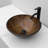 16.7" Glass Circular Vessel Bathroom Sink with Pop-Up Drain-118628375