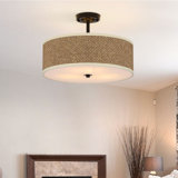 Magnuss Rattan Semi Flush Mount