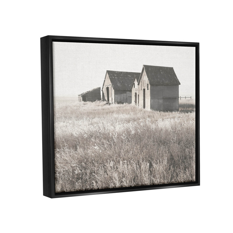 Art mural sur toile flottante, "Barn", H 17 po x l 21 po x P 1,7 po, Cadre flottant noir de jais