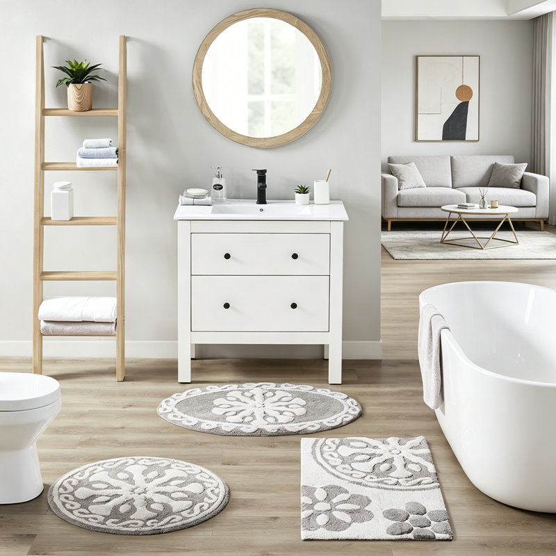 Medallion Cotton Tufted Bath Rug