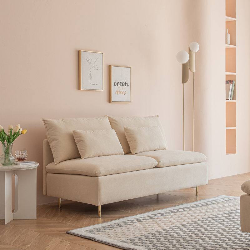 Modern Armless Loveseat Couch