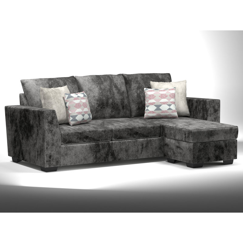 Canapé modulaire Ablie, Mélange de polyester gris
