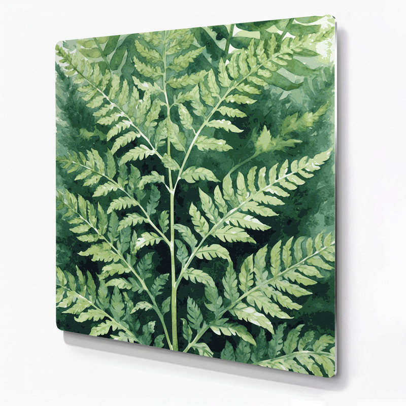 Aquarelle, botanique, 43, art mural vert en métal