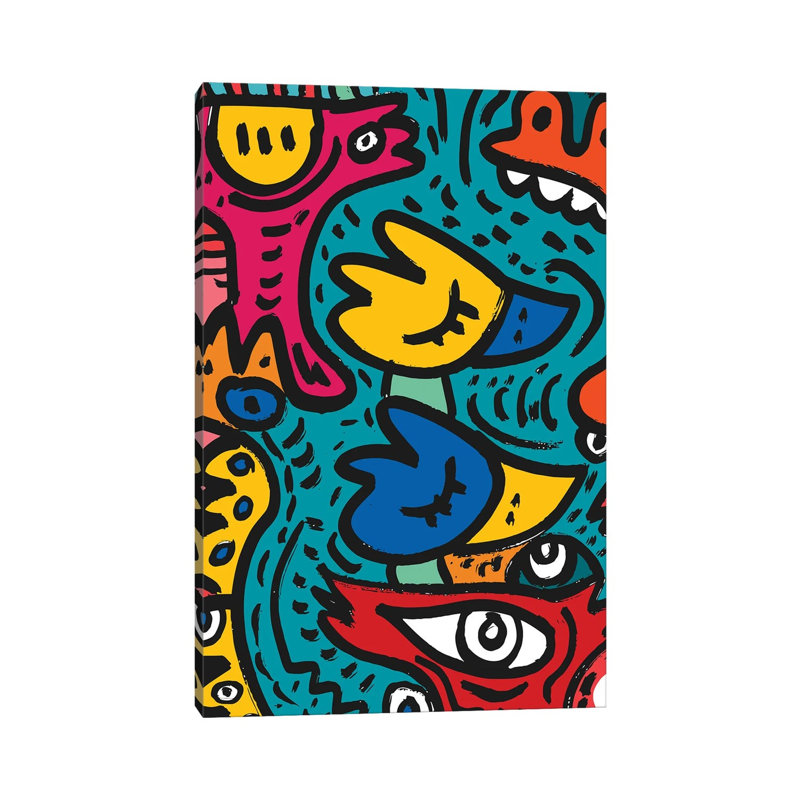 Twins Birds Of Love by Emmanuel Signorino - Wrapped Canvas Gallery-Wrapped Canvas Giclée