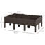 Ensemble de jardinière surélevée - 6 jardinières surélevées à arrosage automatique pour fleurs et herbes aromatiques d'extérieur. Compactes et pratiques. Dimensions : 39,5 cm (L) x 44,9 cm (L) x 44,9 cm (H). En polypropylène. Motifs végétaux.