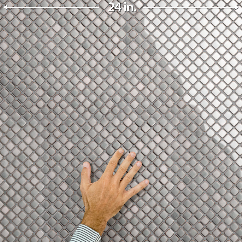 Hudson Diamond 1" x 1" Porcelain Grid Mosaic Wall & Floor Tile, Gray