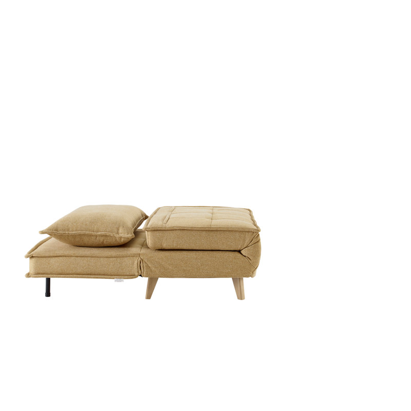 Chaise convertible en polyester Mikell, Natté jaune