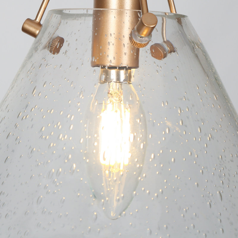 Luminaire suspendu conique simple à 1 lumière Haut, Transparent