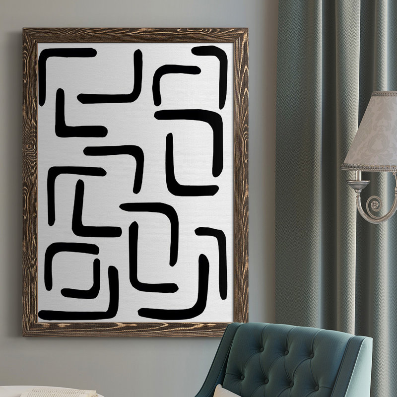 Skillern Shuffle III, reproduction d'art sur toile, H 43,5 po x l 31,5 po, Toile encadrée noire, Pas de tapis