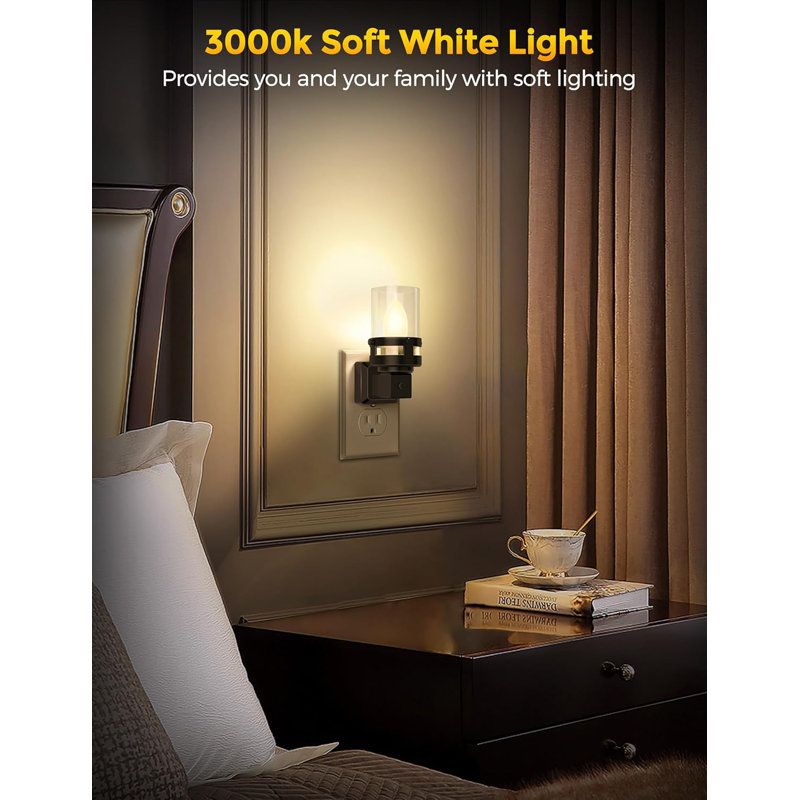 Veilleuse moderne en acrylique blanc écrasé avec capteur de lumière, 3000K, gradateur coulissant Modern