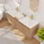60" Double Wall Mounted Bathroom Vanity With Resin Sink, Floating Bathroom Vanity With 5 Doors And 1 Adjustable Shelf