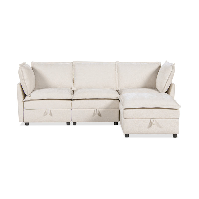 Canapé modulaire réversible 95 po avec rangement Jahime