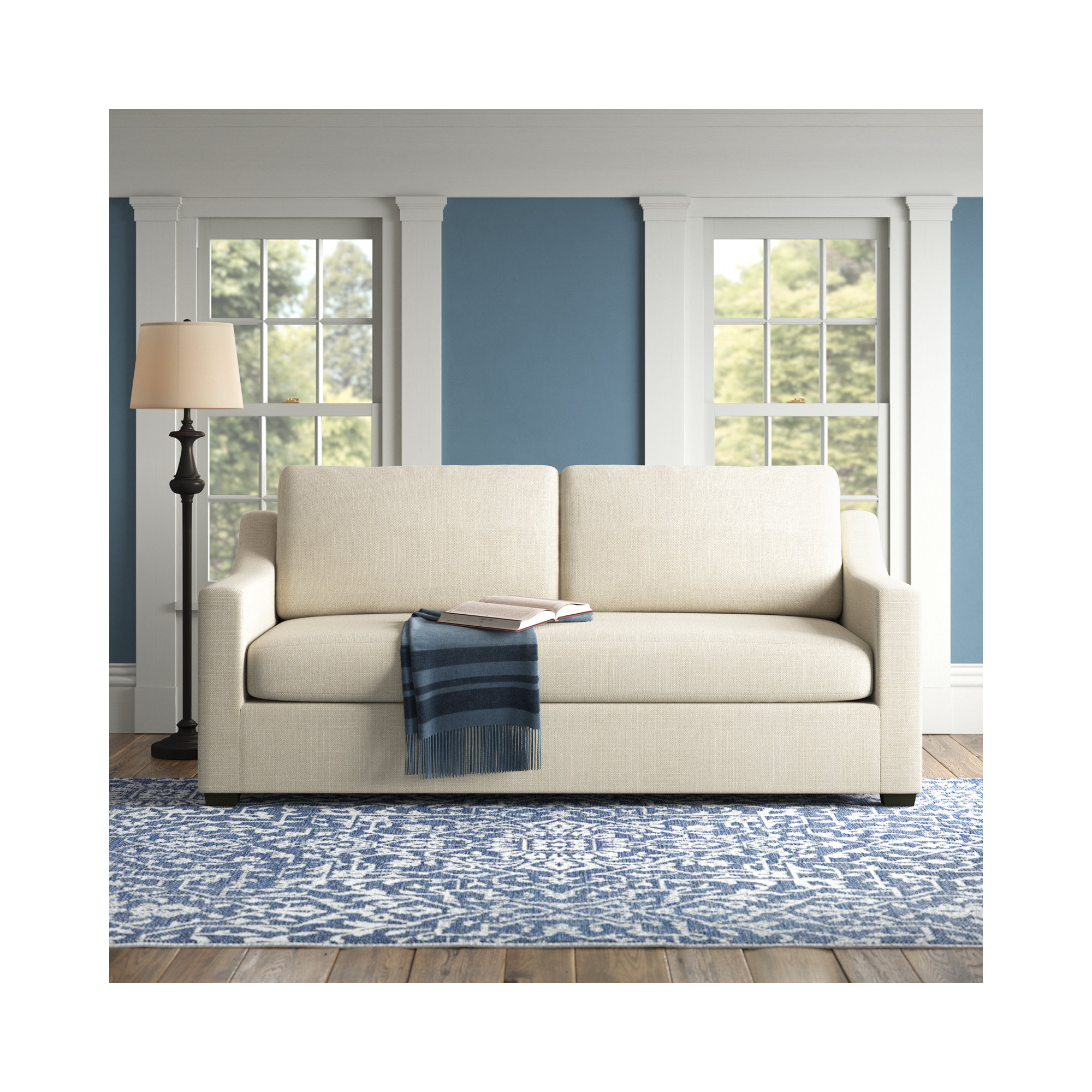 Cranbrook 88'' Upholstered Sofa, Conversation Pearl Basketweave