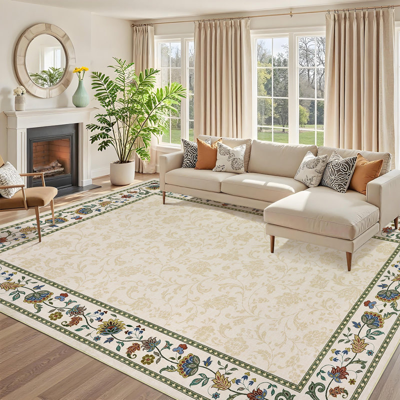 Tapis lavable Farmhouse Floral, Rectangle 9 pi x 12 pi