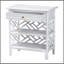 Table de chevet en rotin naturel avec tiroir et tablettes - Table de chevet de style Chippendale