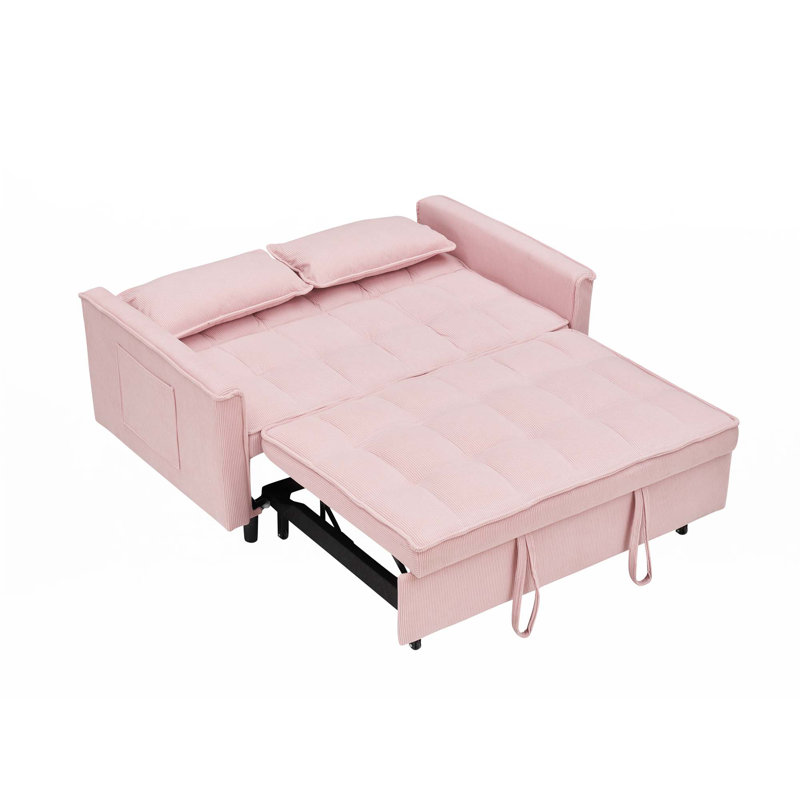 Canapé double 54,30 po 2 places avec lit escamotable 54,30 po, Rose