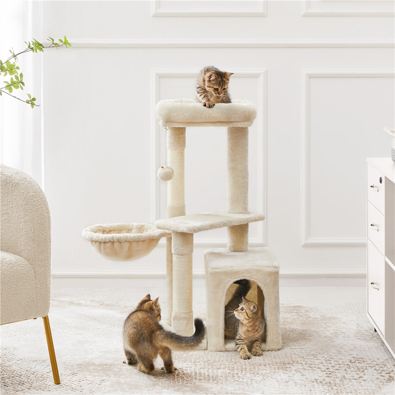 color 87cm H Cat Tree, Beige