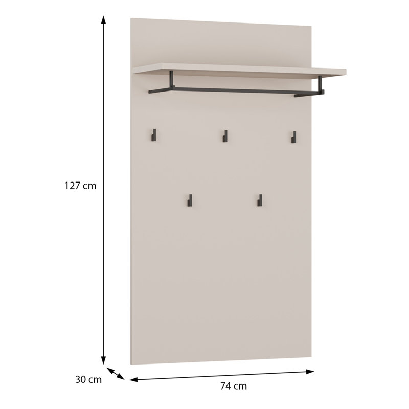 Byadbo Wall Mounted Required 5 - Hook Wall Mounted Coat Rack