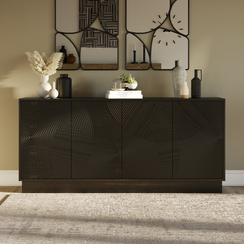 Azaley 74" Wide Mango Solid Wood Sideboard