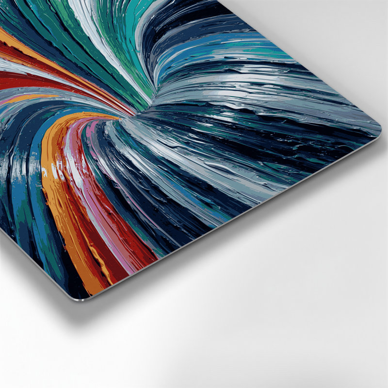 Art mural gris en bande de spectre, H 132 po x l 168 po x P 0,05 po
