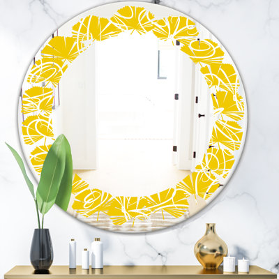 Miroir mural Leaves Butterflies
