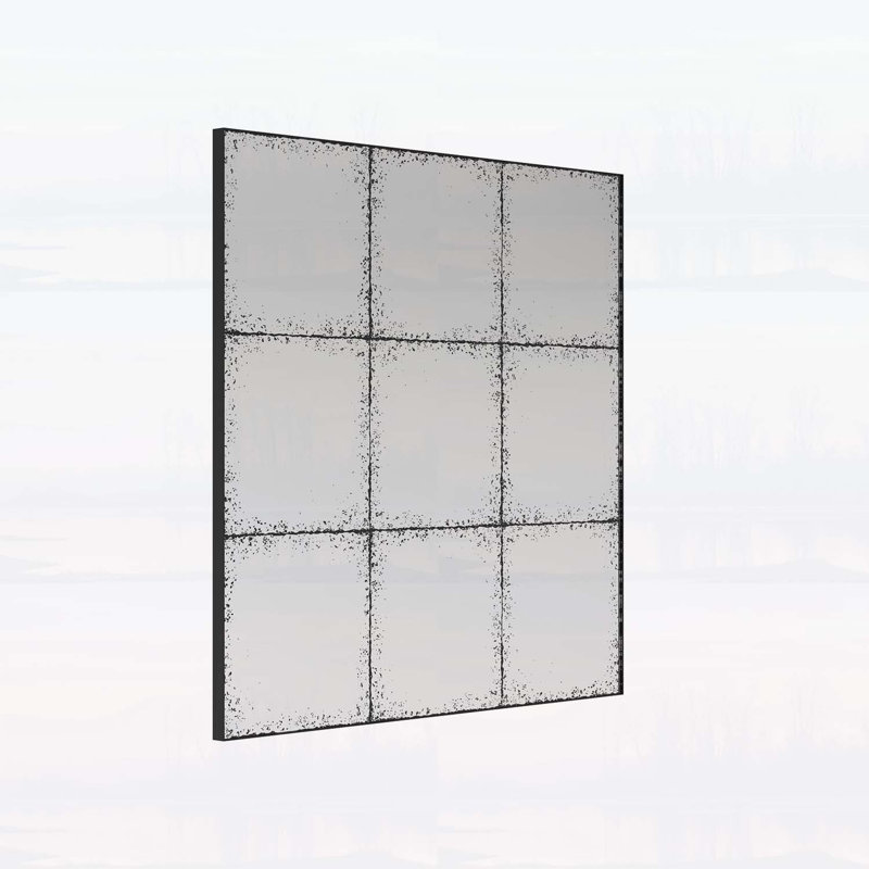 Square Wall-Mounted Mirror with High-Definition Imaging, Versatile Home Decor for Multiple Rooms and Settings.