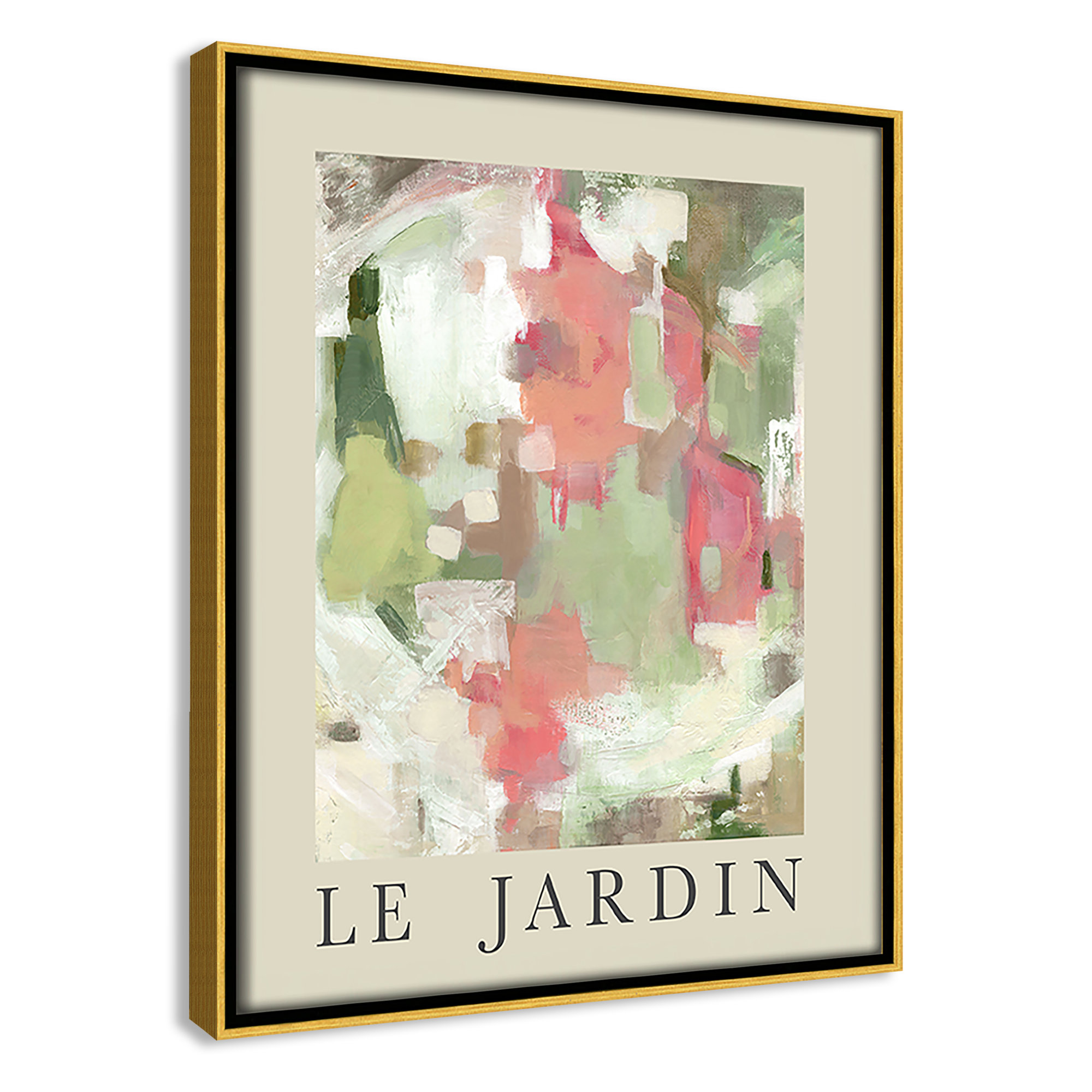 Botanical Poster Collection " Le Jardin " by Carol Robinson, 11.5" H x 9.5" W x 2" D, No, Gold Floater Frame