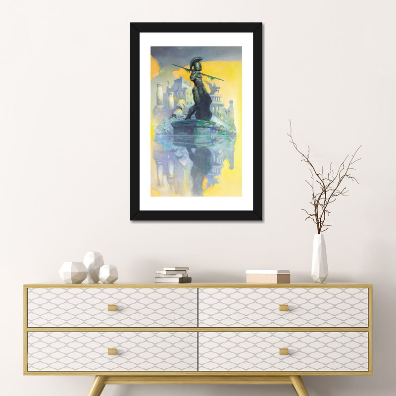 « Atlantis » par Frank Frazer-impression, Papier encadré noir, Blanc, H 24 po x l 16 po x P 1 po