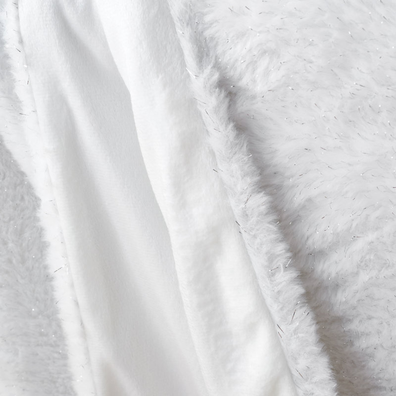 Cosy Glamour Fur Blanket Throw, White