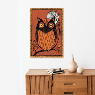 Art abstrait hibou orange