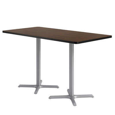KFI Studios Proof 36" x 72" Rectangle Pedestal Table X-Base