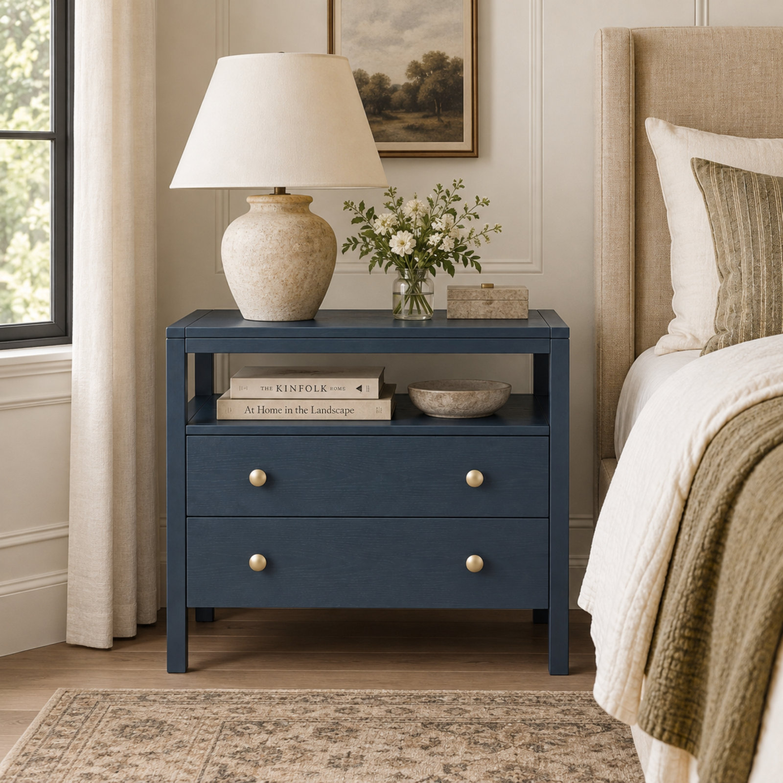 Gracie 2 - Drawer Nightstand, Blue