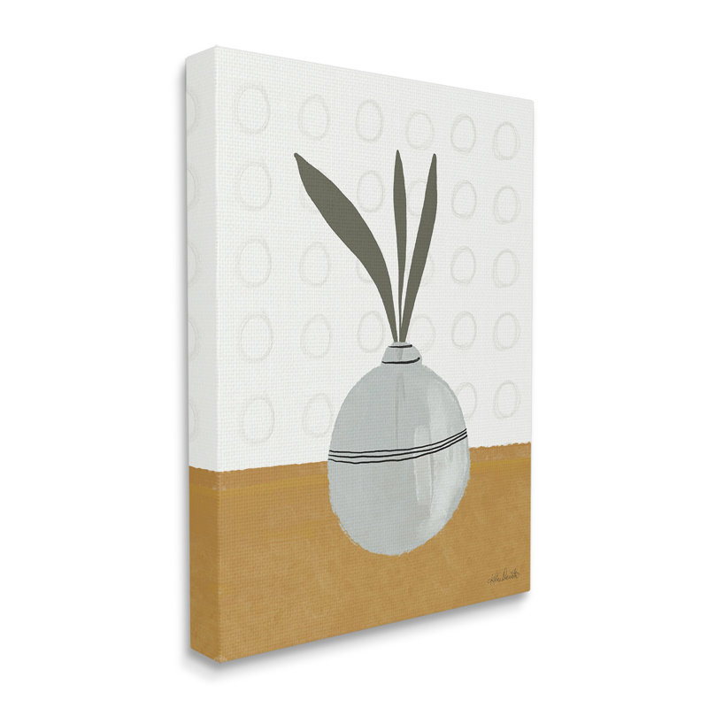 Feuille de brindilles dans un vase, art mural par Katie Doucette, H 48 po x l 36 po