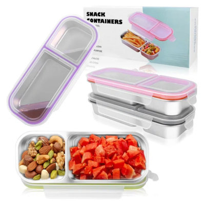 4 Pack Stainless Steel Bento Box With Lids,Food Storage Containers