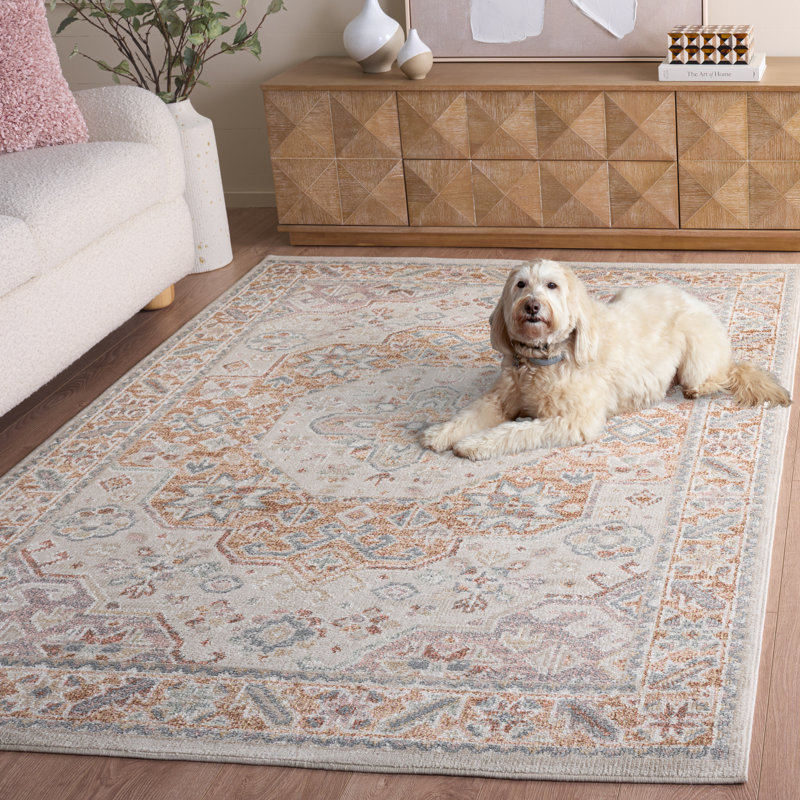 Tapis oriental beige / rouille Helfrich, Rectangle 5 pi 3 po x 7 pi 6 po