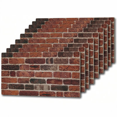 Panneaux muraux 3D en fausse brique, panneau mural décoratif en mousse légère pour l'intérieur et l'extérieur, résistant à l'eau, 20 po x 40 po (ensemble de 9), couvre 48 pieds carrés