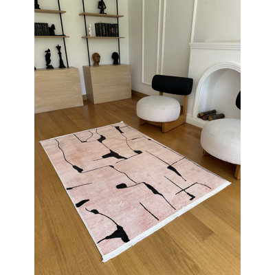 Tapis en coton avec envers antidérapant Lanney