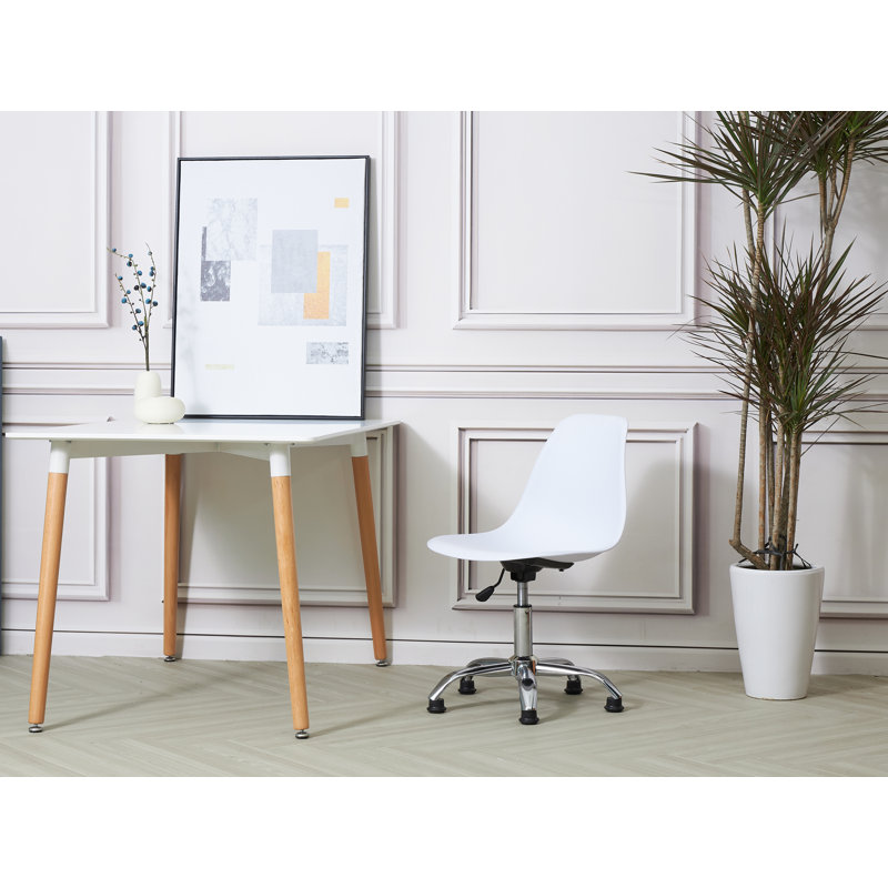 Emmajoy Office Chair, White/Silver
