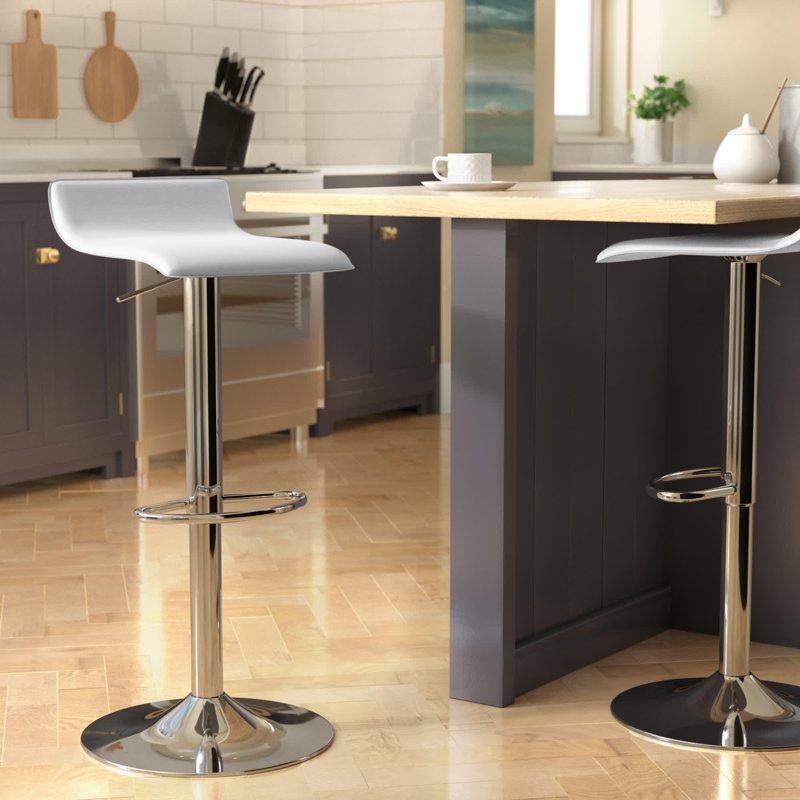 Tabouret de bar à hauteur réglable Camargo, Blanc