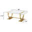 Table basse de style contemporain avec table à tréteaux et plateau rectangulaire-783347491