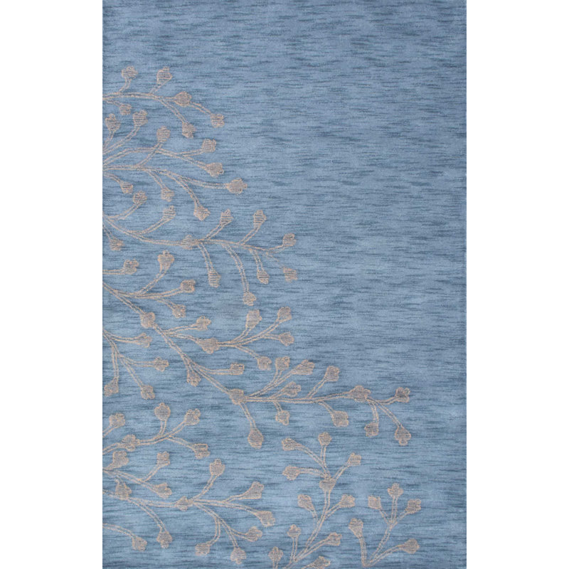 Jacieon Wool Floral Indoor Rug, Rectangle 5' x 8'