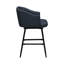 Tabouret de bar pivotant Kazuya bleu orageux en similicuir, hauteur comptoir ou bar-2087984474