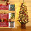 Arbre de Noël pré-éclairé 4,5 pi avec 8 modes d'éclairage et une base pour l'intérieur et l'extérieur