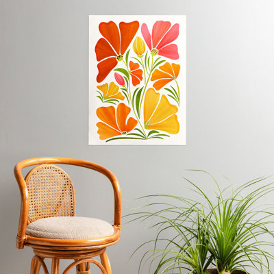 Affiche moderne avec fleurs tropicales