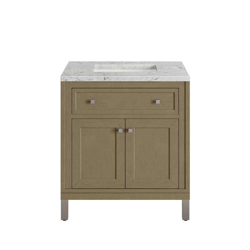 Chicago 30'' W Single Vanity, Eternal Jasmine Pearl, 8" Widespread, Walnut Whisper