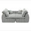 Canapé tissé à compression en chenille rayée, canapé compact à rangée droite avec éponge haute densité, canapé économiseur d'espace requis sans assemblage pour salon, appartement, bureau-134397977