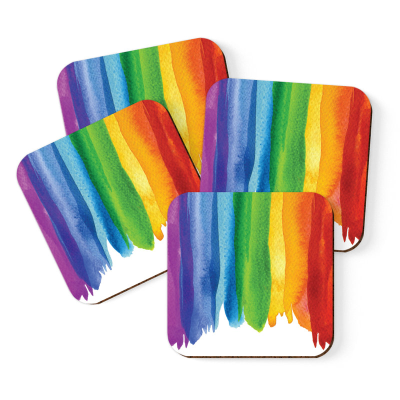 Dessous de verre arc-en-ciel brossé