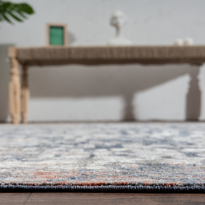 5 Abstract Area Rug in Charcoal/Gray, Rectangle 7'6" x 9'6"