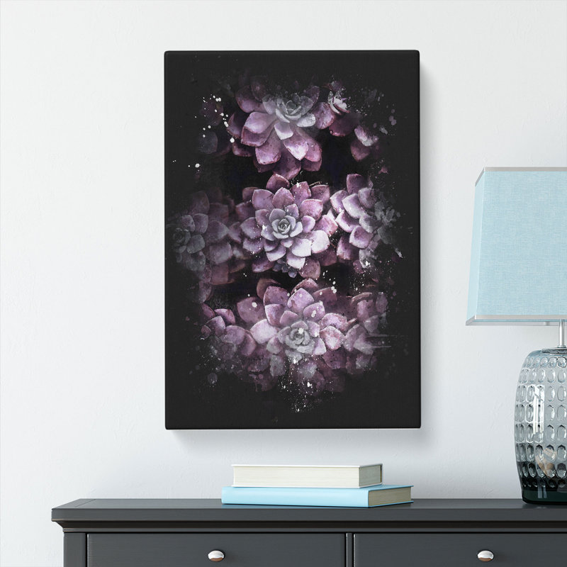 Pretty Purple Succulent Plants - Wrapped Canvas, 76cm H x 50cm W x 3cm D