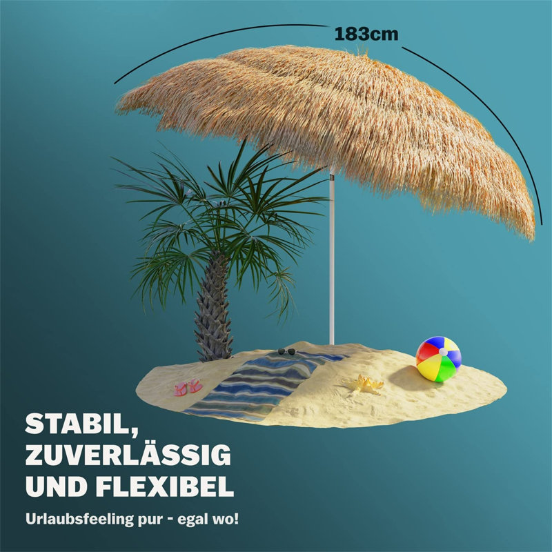 160cm Beach Parasol, Beige